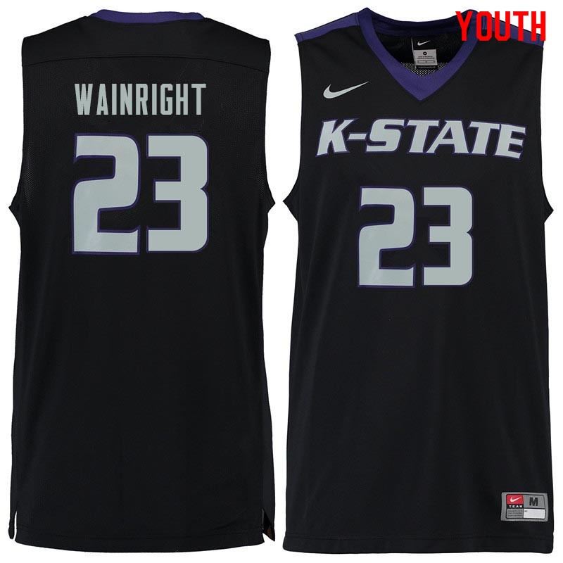 Youth #23 Amaad Wainright Kansas State Wildcats College Basketball Jerseys Sale-Black